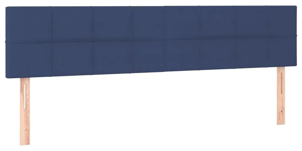 Κρεβάτι Boxspring με Στρώμα Μπλε 160x200 εκ. Υφασμάτινο - Μπλε