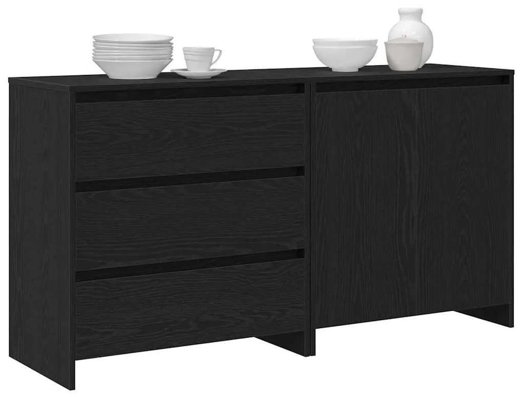 vidaXL Πλαϊνό γραφείο 2 pcs Μαύρο 70 x 41 x 75 εκ. Επεξεργασμένο ξύλο