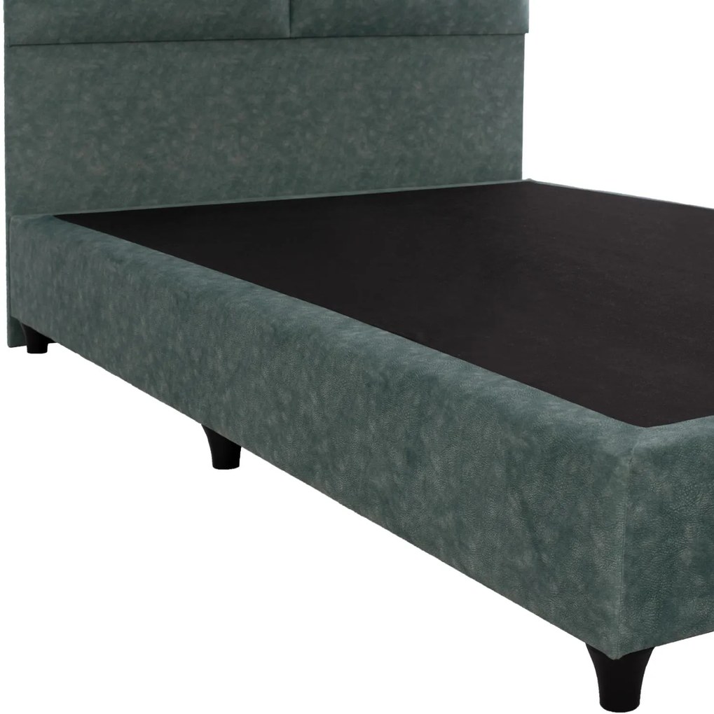 Επενδυμένο Κρεβάτι MILO Ημίδιπλο Nubuck Πράσινο 120x200 εκ. 120x202x136 εκ.
