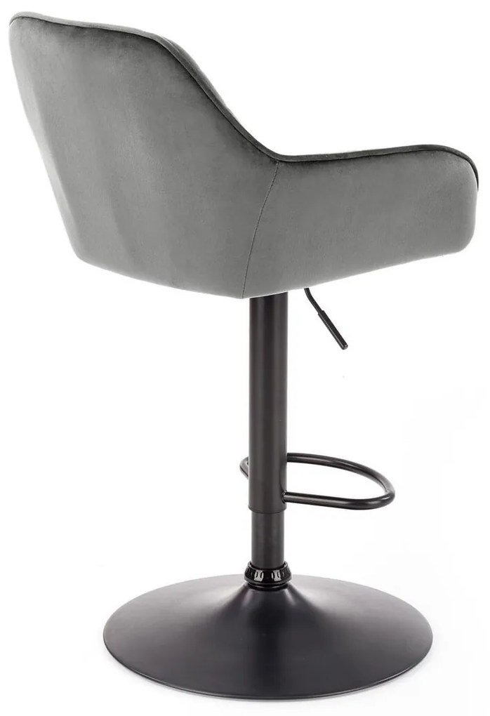 Σκαμπό μπαρ Houston 972, Γκρι, 92x55x55cm, 10 kg, Ταπισερί, Μεταλλικά | Epipla1.gr