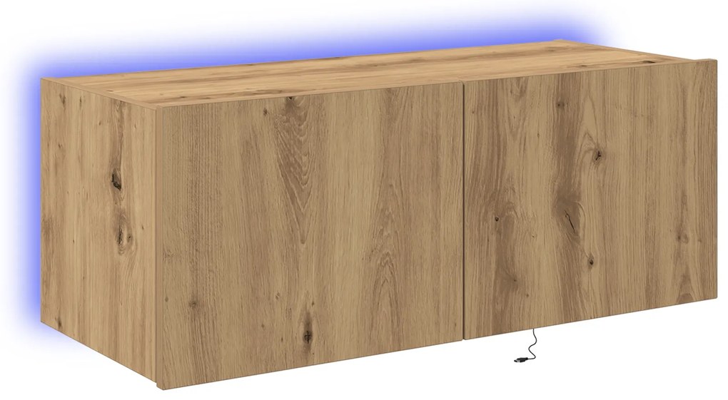 vidaXL Ντουλάπα TV με Φώτα LED Artisan Oak 80x35x31 εκ.