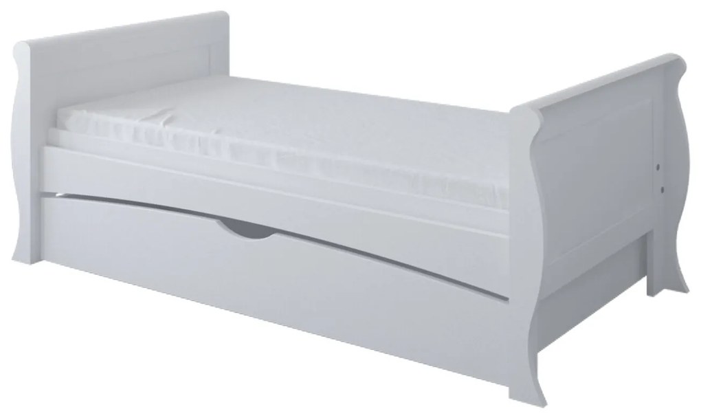 Βρεφικό προεφηβικό Κρεβάτι με Συρτάρι  Elegant Lux  White  70x140cm   BC10017 BabyCute