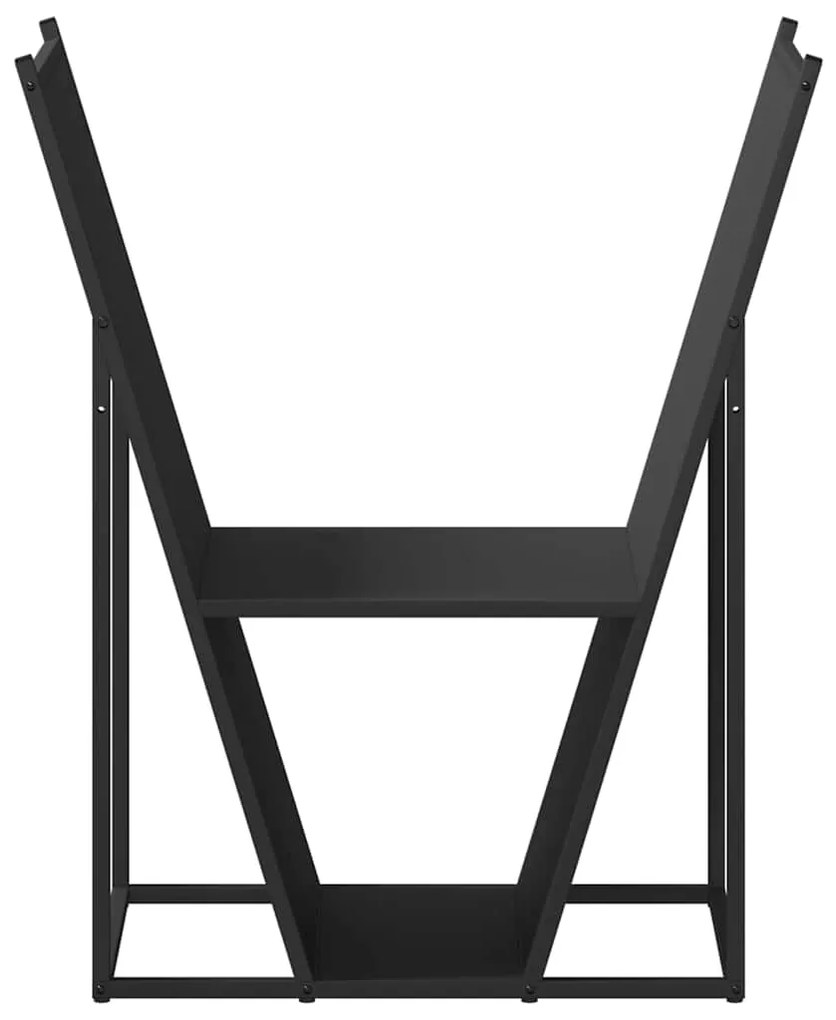 vidaXL Ράφι Καυσόξυλων Μαύρο 69,5x35x81 εκ. Χάλυβας ψυχρής έλασης
