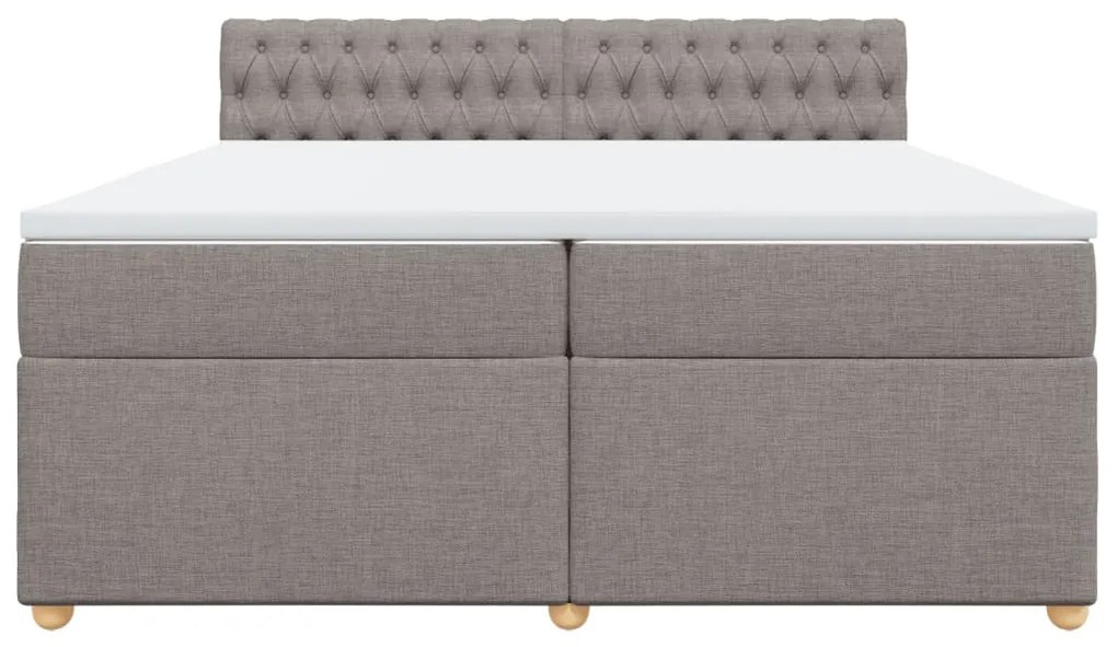 vidaXL Κρεβάτι Boxspring με Στρώμα Taupe 200x200 εκ. Υφασμάτινο