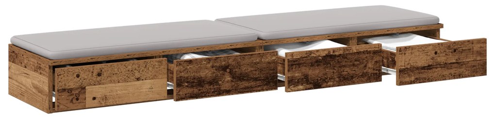 vidaXL Συρτάρια Κρεβατιού Γκρι Σονομά 140x36,5x16,5 εκ. Από ξύλο