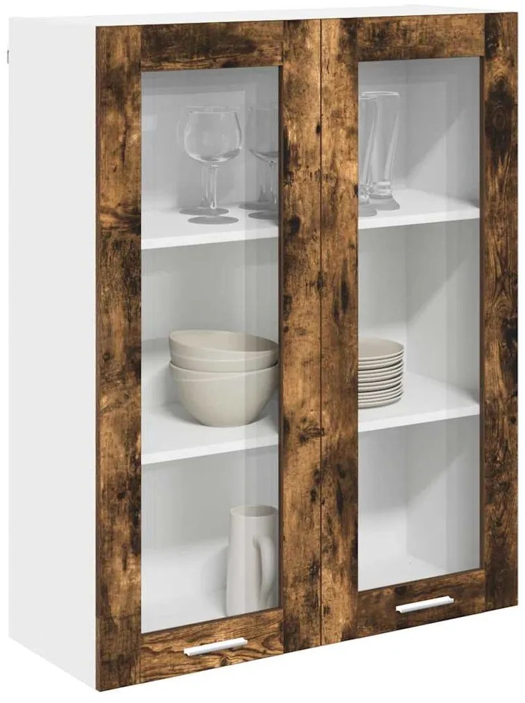 vidaXL Κρεμαστό ντουλάπι με αποθήκευση Καπνιστό Δρύς 80 x 31 x 100 εκ.