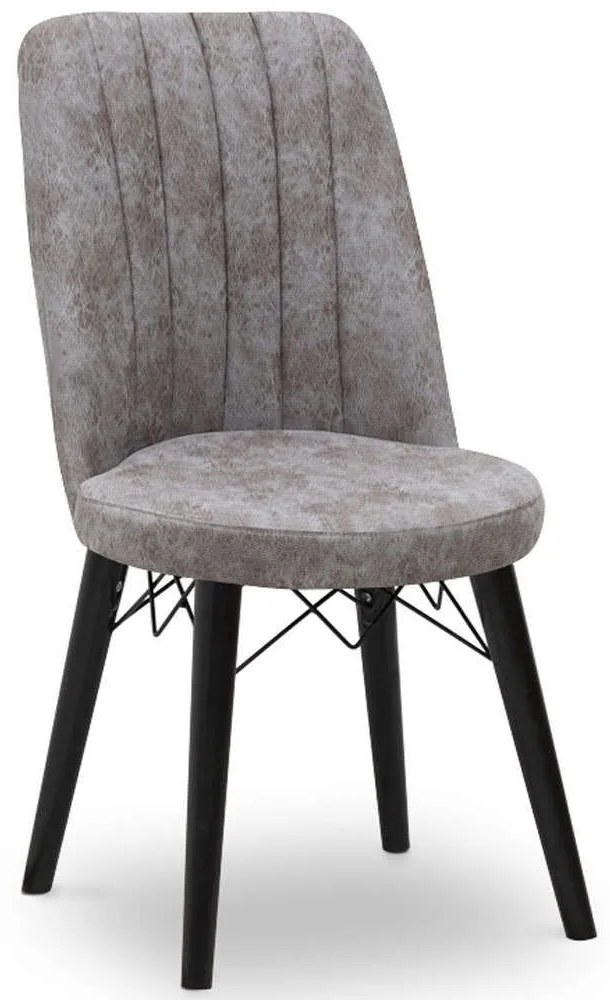 Καρέκλα Τραπεζαρίας Alegra 0222809 46x44x91cm Grey-Black Wood, Fabric