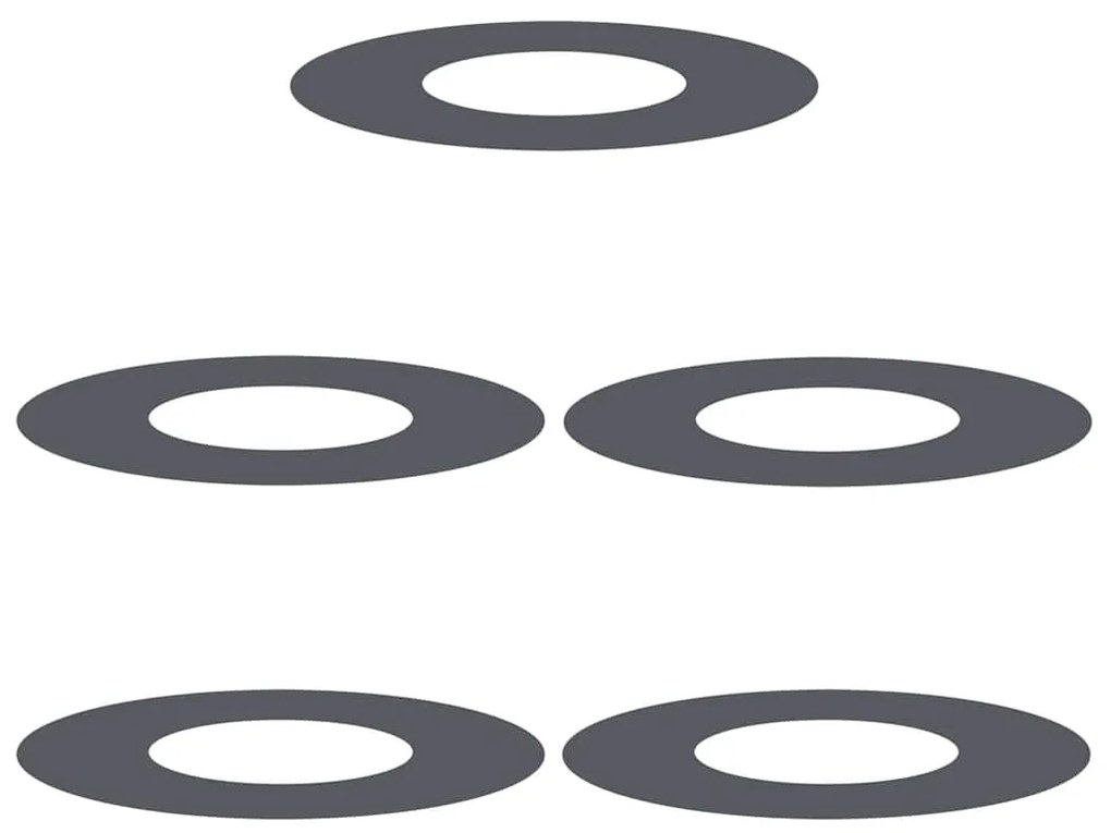 vidaXL Φλατ Δαχτυλίδια Δέντρων 5 pcs Ανθρακί Ø30 / 60 εκ. Ατσάλι