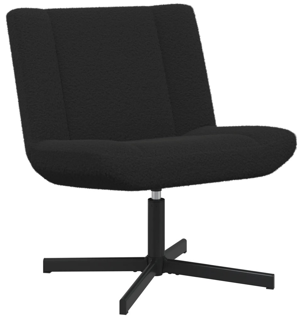 vidaXL Καρέκλα Accent Μαύρη Ύφασμα, Μέταλλο Μεσαία Περιστρεφόμενη
