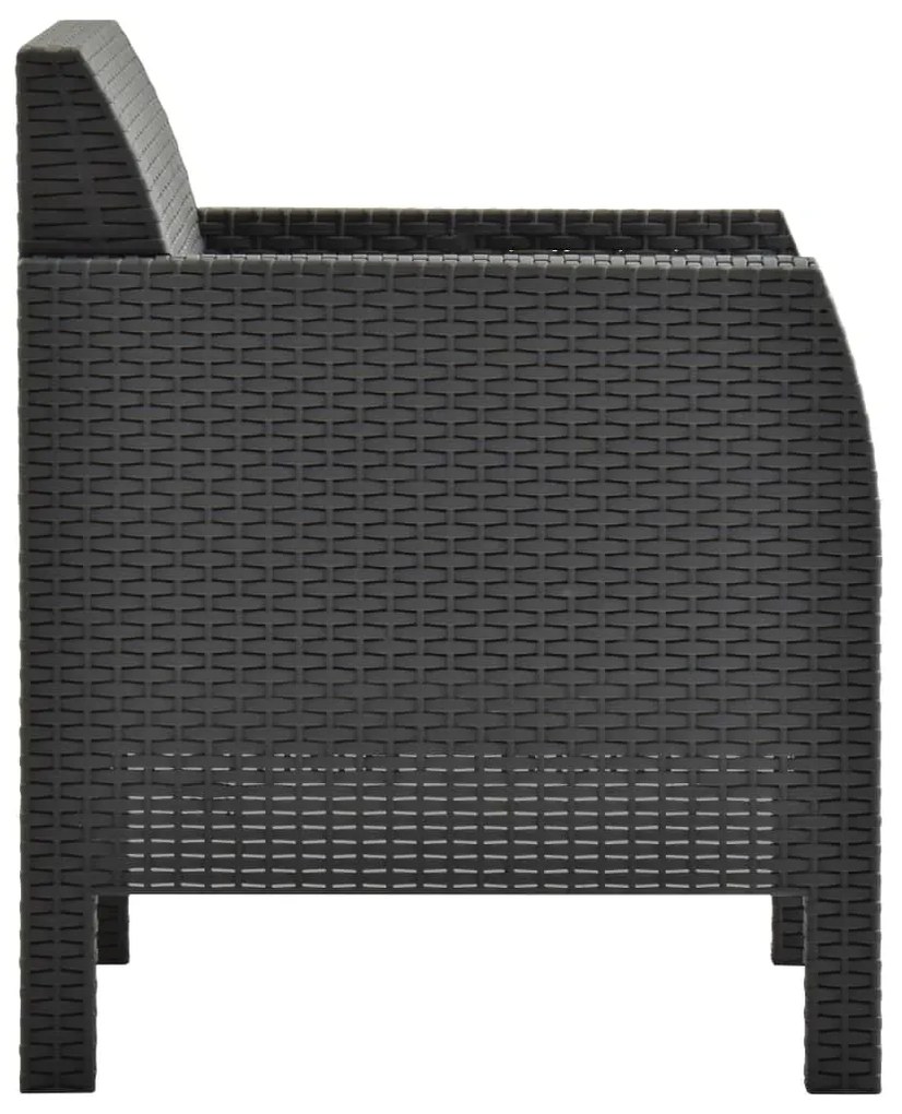 vidaXL Πολυθρόνες Κήπου με Μαξιλάρια 2 τεμ. Ανθρακί Ρατάν Πολυπ/λενίου