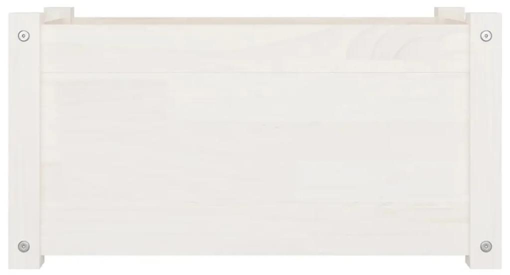 Ζαρντινιέρα Λευκή 60 x 31 x 31 εκ. από Μασίφ Ξύλο Πεύκου - Λευκό
