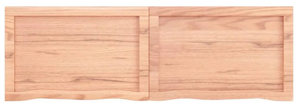 Ράφι Τοίχου Ανοιχτό Καφέ 120x40x(2-4)εκ. Επεξ. Μασίφ Ξύλο Δρυός 363694