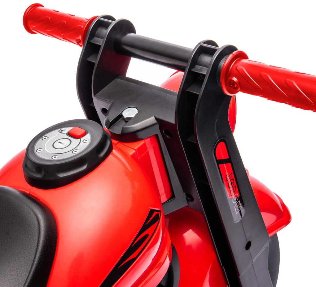 AIYAPLAY Αυτοκίνητο-πατίνι, σχέδιο μοτοσικλέτας, μουσική και σαπουνόφουσκες, για 2-5 ετών, Κόκκινο