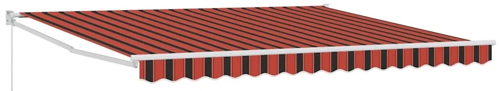 vidaXL Αντιανεμικό Ριγέ πορτοκαλί και καφέ 3,5 x 2,5 μ