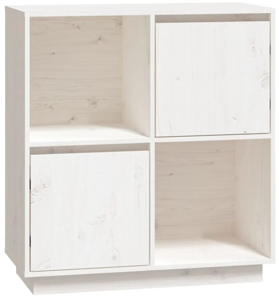vidaXL Ντουλάπι Λευκό 74 x 35 x 80 εκ. από Μασίφ Ξύλο Πεύκου
