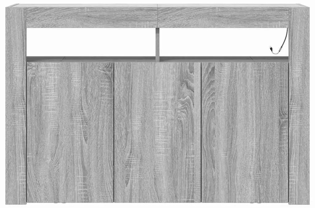 vidaXL Πλαϊνό γραφείο Γκρι sonoma 116 x 30 x 75 εκ. Επεξεργασμένο ξύλο