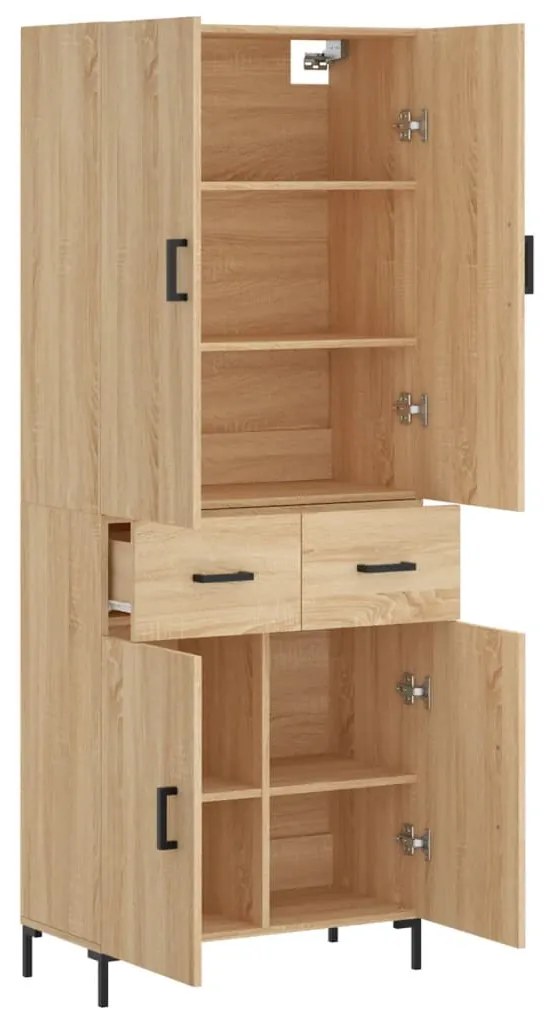 vidaXL Ντουλάπι Sonoma δρυς 69,5 x 34 x 180 εκ. από Επεξεργασμένο Ξύλο