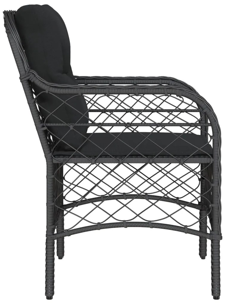 vidaXL Καρέκλες Κήπου 2 τεμ. Μαύρες από Συνθετικό Ρατάν με Μαξιλάρια