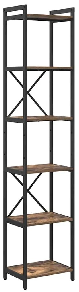 vidaXL Βιβλιοθήκη Καπνιστή δρυς 40 x 30 x 188 εκ Επεξεργασμένο ξύλο