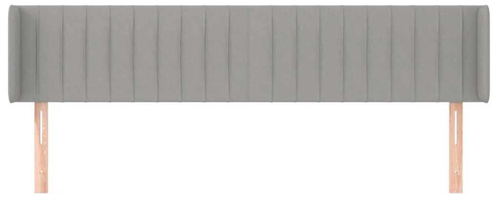 vidaXL Κεφαλάρι με Πτερύγια Ανοιχτό Γκρι 163x16x78/88 εκ. Υφασμάτινο
