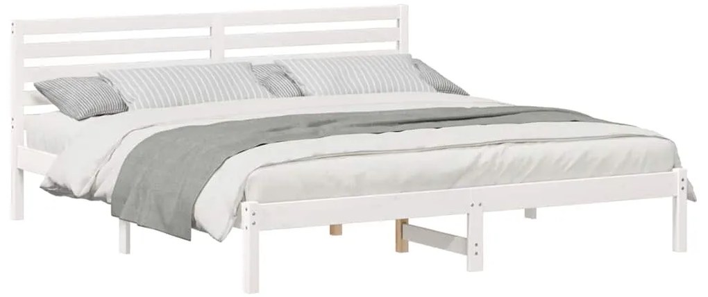vidaXL Σκελετός Κρεβατιού Λευκό 180 x 200 cm Μασίφ ξύλο πεύκου