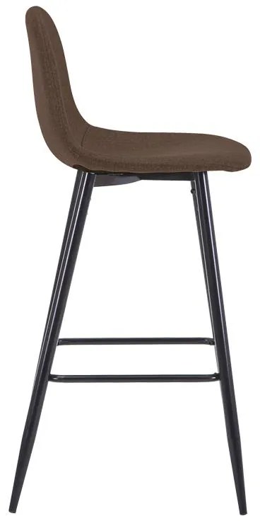 Σκαμπό μπαρ μεσαίου ύψους Bella καφέ ύφασμα-πόδι μαύρο μέταλλο 41x47x93εκ 4αδα 41x47x93 εκ.