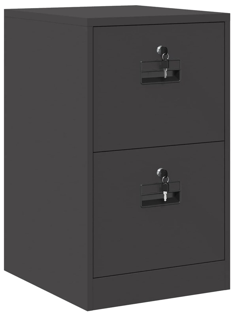 vidaXL Ντουλάπα Αρχείων Μαύρο 44 x 50 x 106.5 εκ Ψυχρής Έλασης Χάλυβας