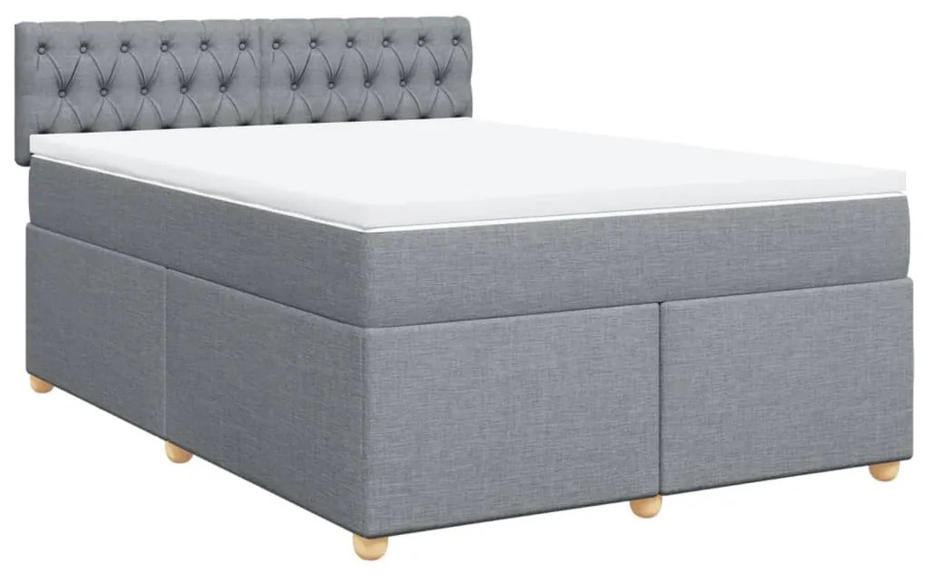 ΚΡΕΒΑΤΙ BOXSPRING ΜΕ ΣΤΡΩΜΑ ΑΝΟΙΧΤΟ ΓΚΡΙ 140X190 ΕΚ. ΥΦΑΣΜΑΤΙΝΟ 3288982