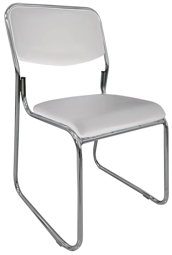 Καρέκλα Επισκέπτη FLEXVISIT Λευκό/Χρώμιο PU/Μέταλλο 40x41x81cm