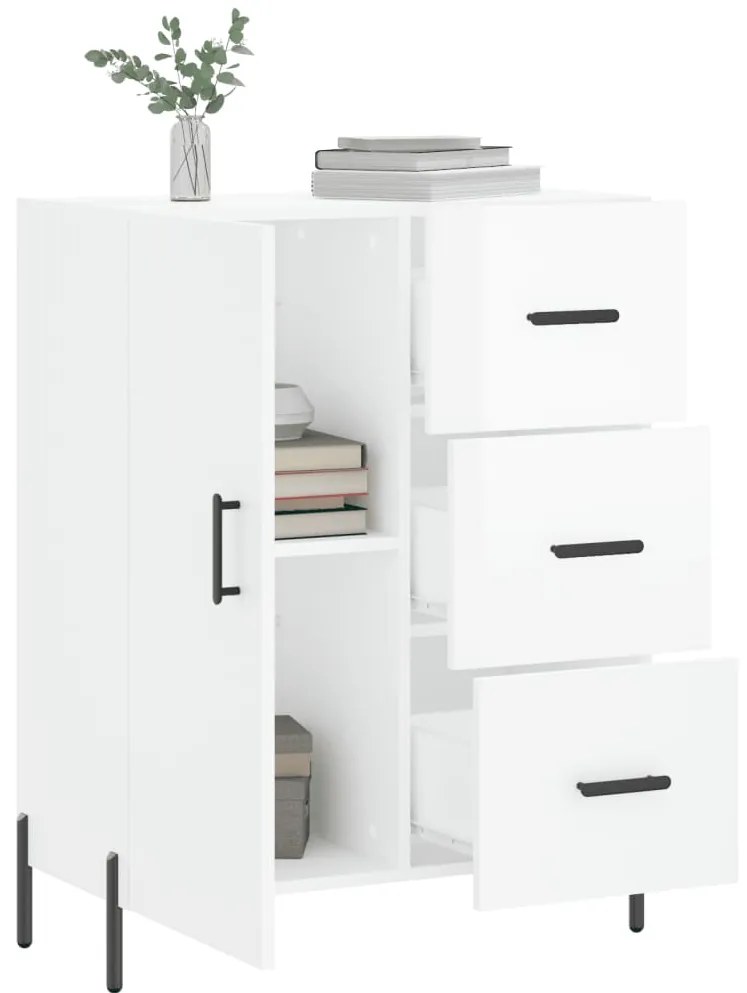 vidaXL Ντουλάπι Γυαλιστερό Λευκό 69,5x34x90 εκ. Επεξεργασμένο Ξύλο
