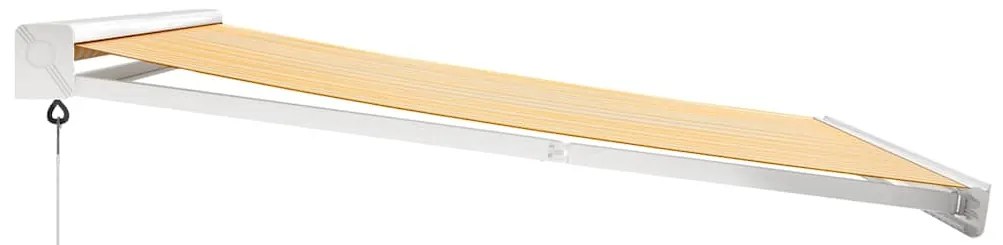 vidaXL Τέντα Πτυσσόμενη Κίτρινη/Λευκή 3,5 x 2,5 μ. Ύφασμα / Αλουμίνιο