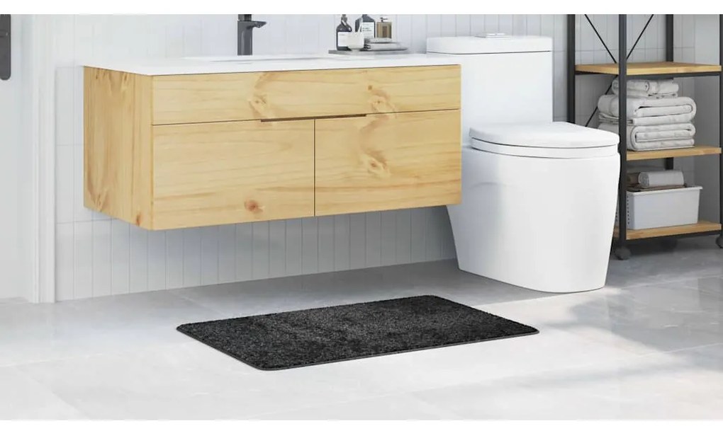 vidaXL Πατάκι μπάνιου Σκούρο γκρι 60 x 90 cm Πολυπροπυλένιο