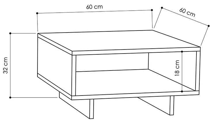 ΤΡΑΠΕΖΑΚΙ ΣΑΛΟΝΙΟΥ HOLA MEGAPAP ΧΡΩΜΑ ΛΕΥΚΟ 60X60X32ΕΚ.