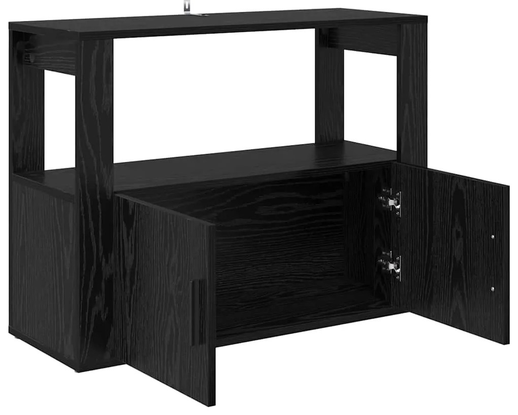 vidaXL Πλαϊνό γραφείο Μαύρη δρυς 80 x 30 x 60 cm Επεξεργασμένο ξύλο