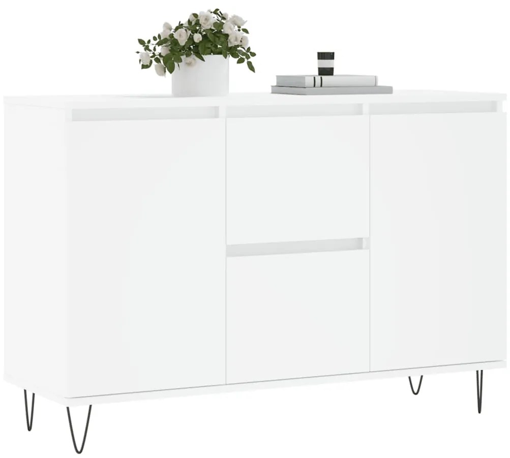 vidaXL Μπουφές Λευκός 101,5 x 35 x 70 εκ. από Επεξεργασμένο Ξύλο