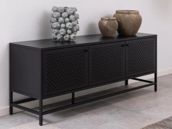 Ντουλάπι Oakland J113, Μαύρο ματ, 60x160x40cm, Ράφια, Μέταλλο