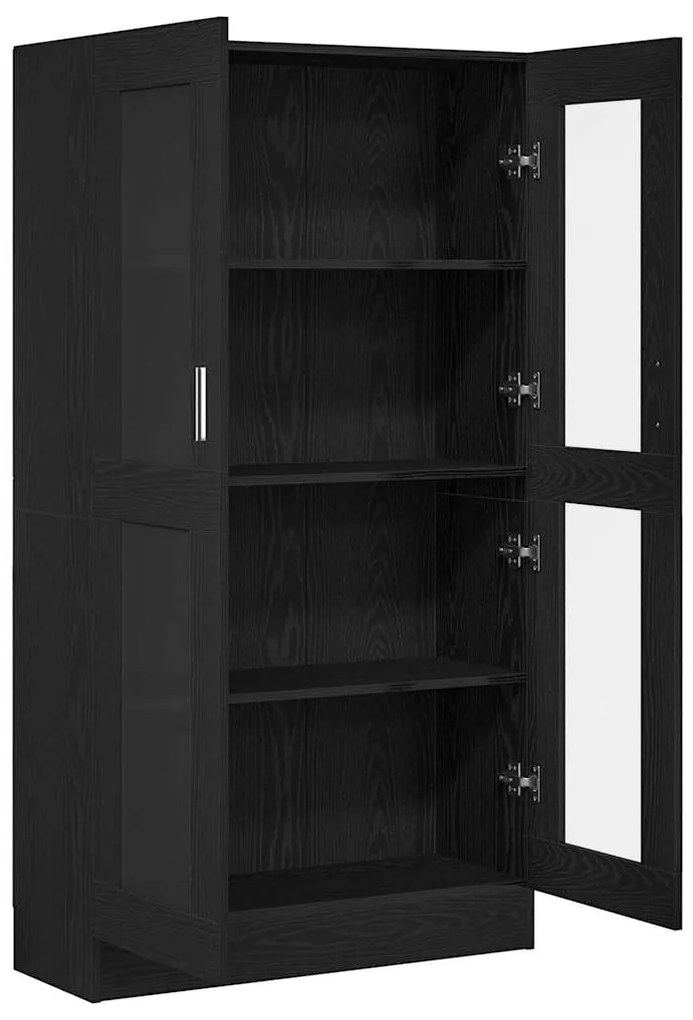 vidaXL Βιβλιοθήκη Μαύρη Οξυά 82,5 x 30,5 x 150 cm Επεξεργασμένο ξύλο