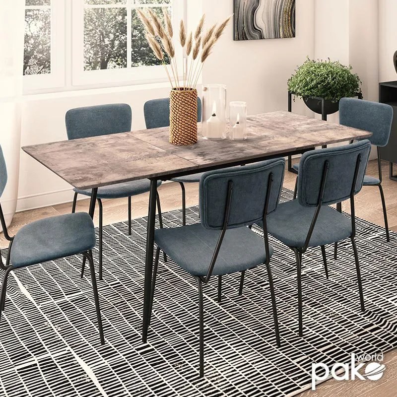 Τραπέζι Shazam pakoworld MDF επεκτεινόμενο χρώμα γκρι cement 120-160x80x76εκ