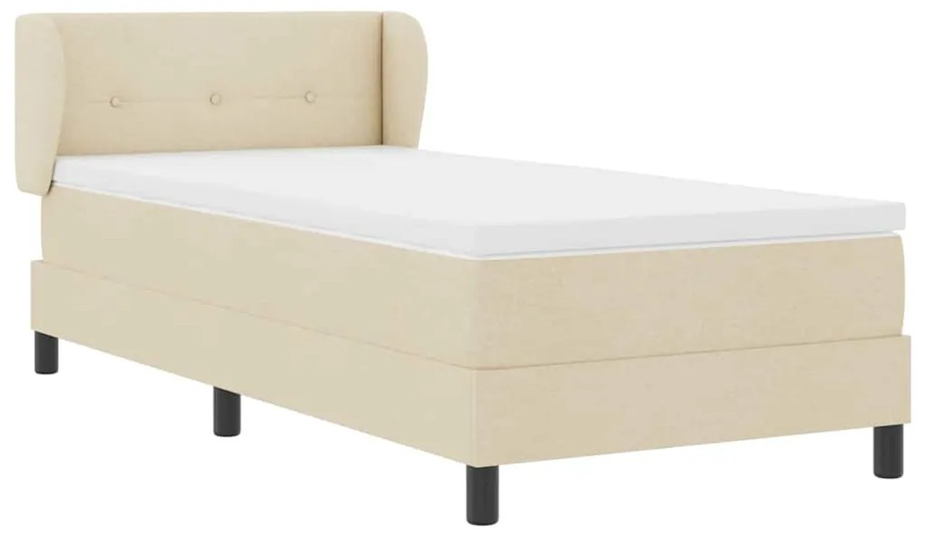vidaXL Κρεβάτι box spring με στρώμα με στρώμα Κρεμ 80 x 200 cm ύφασμα