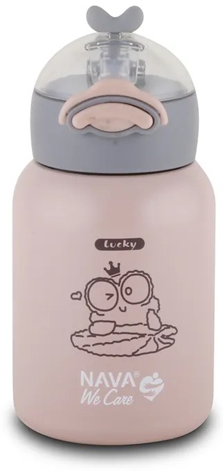 NAVA Θερμός μπουκάλι ανοξείδωτο "We Care" ροζ 350ml 10-110-001