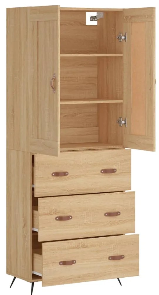 vidaXL Ντουλάπι Sonoma δρυς 69,5 x 34 x 180 εκ. από Επεξεργασμένο Ξύλο