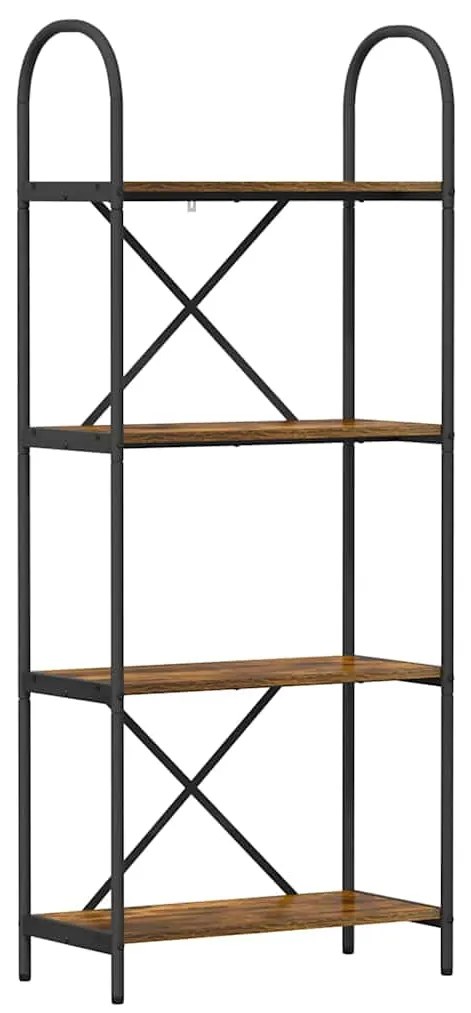 vidaXL Ράφι Βιβλίων Καπνιστή δρυς 60 x 30 x 146 εκ Επεξεργασμένο ξύλο