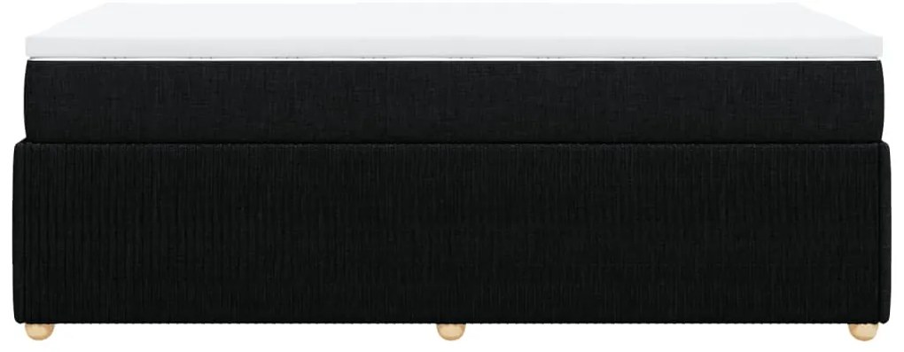 vidaXL Κρεβάτι Boxspring με Στρώμα Μαύρο 80 x 200 εκ. Υφασμάτινο