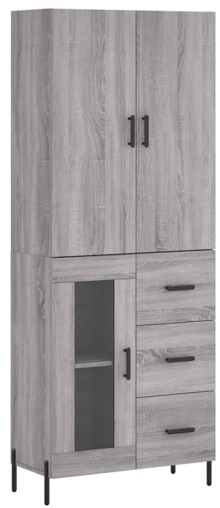 vidaXL Ντουλάπι Γκρι Sonoma 69,5 x 34 x 180 εκ. Επεξεργασμένο Ξύλο