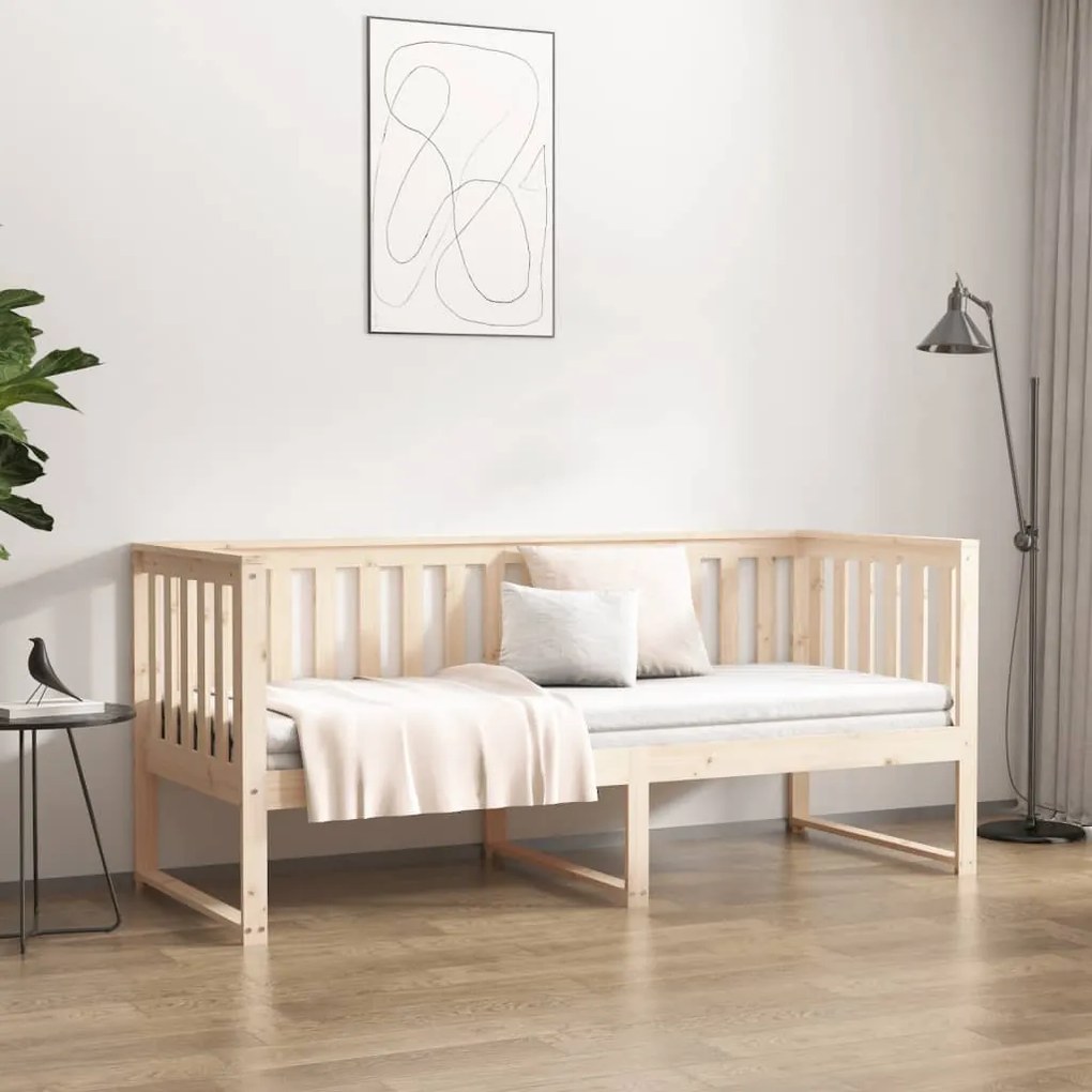 vidaXL Καναπές Κρεβάτι Χωρίς Στρώμα Λευκό 80x200 εκ. Μασίφ Ξύλο Πεύκου