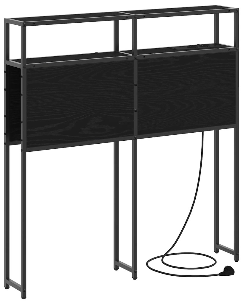 vidaXL Κεφαλάρι Αποθήκης Μαύρη δρυς 80 cm Επεξεργασμένο ξύλο