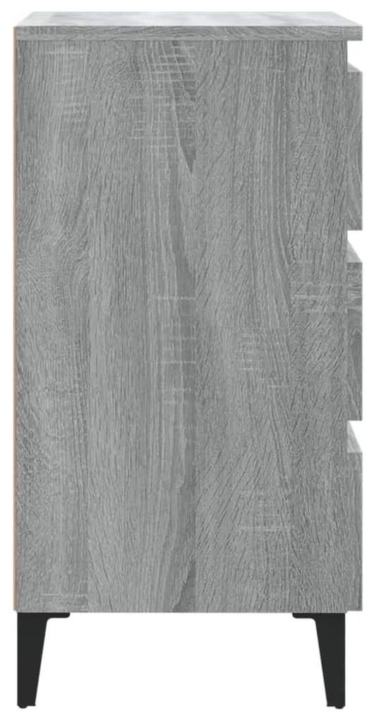 vidaXL Κομοδίνο Γκρι Sonoma 40 x 35 x 69 εκ. με Μεταλλικά Πόδια