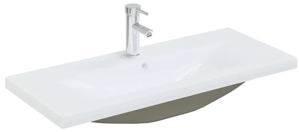 vidaXL Σετ Επίπλων Μπάνιου με ράφι 4 pcs Μαύρη Οξυά Επεξεργασμένο ξύλο