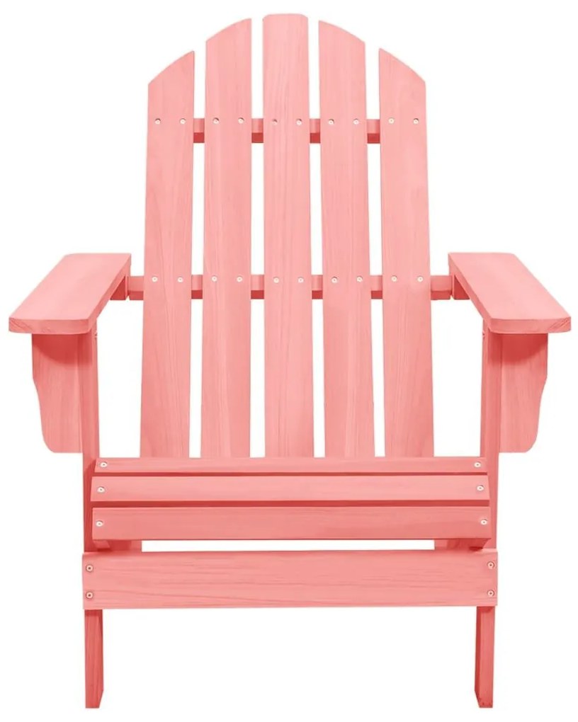 Καρέκλα Κήπου Adirondack Ροζ από Μασίφ Ξύλο Ελάτης - Ροζ