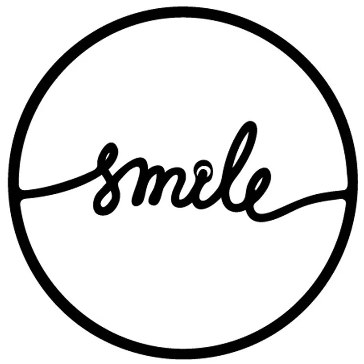 Διακοσμητικό τοίχου Smile Megapap μεταλλικό χρώμα μαύρο 45x3x45εκ. - GP037-0120 - GP037-0120